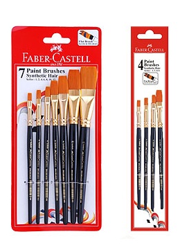 Faber Castell Brush Synthetic Flat Assorted (Size 1)